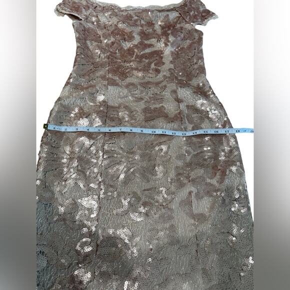 JS Collections NWT Gold Sequin Elegant Mother of Bride Gold Dress- Size 8 - Picture 11 of 12